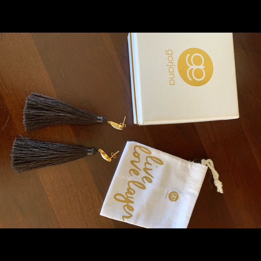 Black tassel earrings
